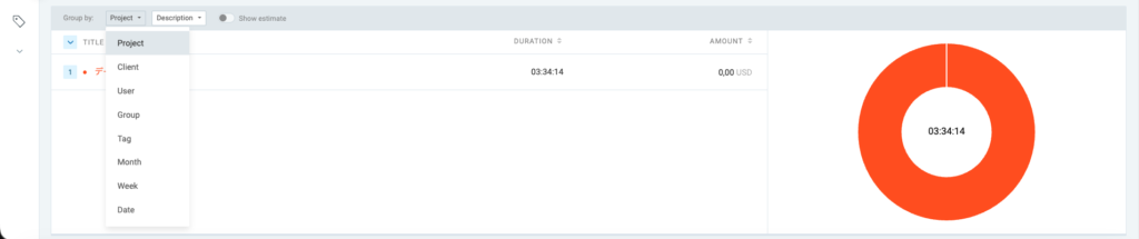 プロジェクトタブ